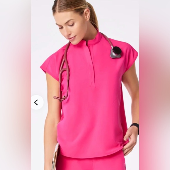 Figs Other - Oversized Figs Rafaela scrub top Shocking Pink